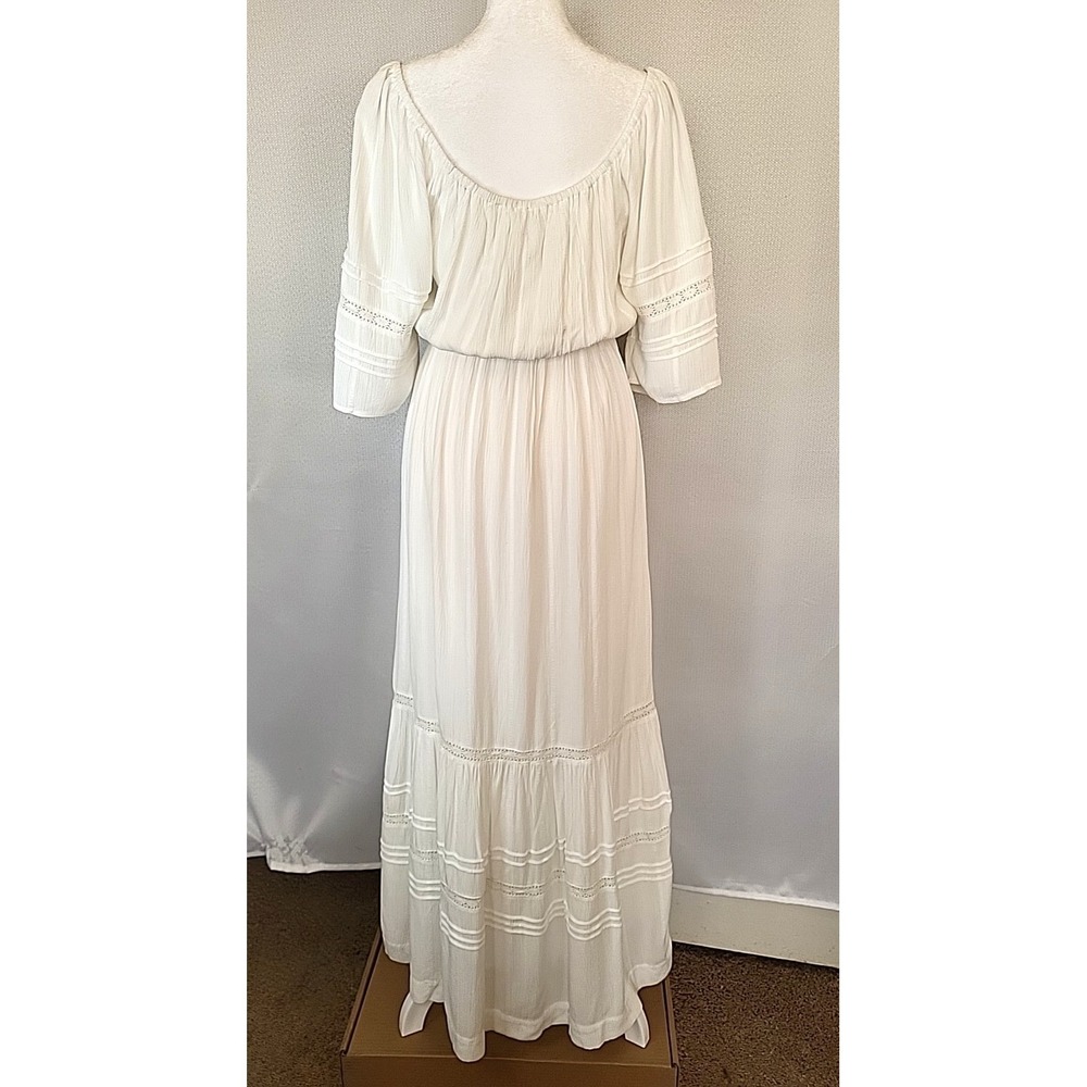 Z‎ Supply White Poppy Peasant Lace Midi Dress Women's SM Summer Beach Wedding - Picture 7 of 13